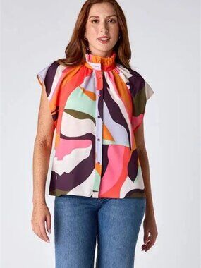 Crosby Mollie Burch - Billie Blouse Rocky Top NWT Large